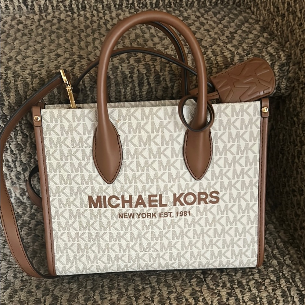 Michael Kors Brown and Cream Women's Bag